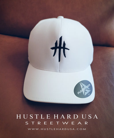 HustleHardUSA Embroidered Logo On a FlexFit Delta
