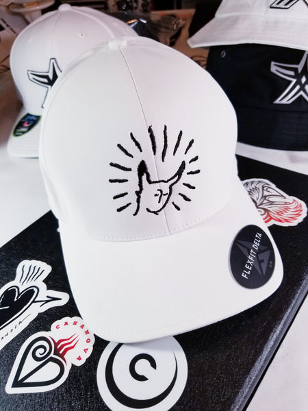 ROJO - White Flex Fit Cap / Black Embroidered ROJO Logo