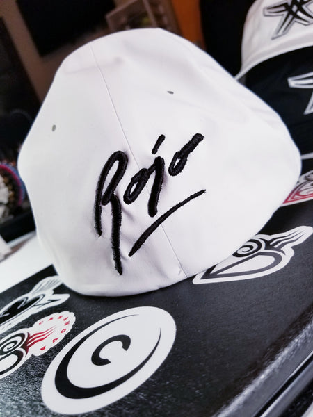 ROJO - White Flex Fit Cap / Black Embroidered ROJO Logo