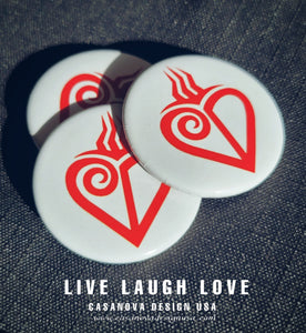 The LIVE LAUGH LOVE 1.5" Logo Button / WHITE