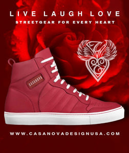 CASANOVA ALL RED Custom Leather Sneakers