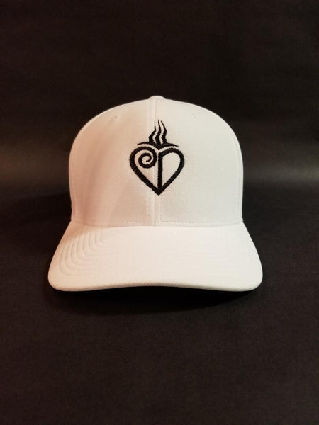 LIVE LAUGH LOVE White Flex Fit Ball Cap with Black Embroidered Logo